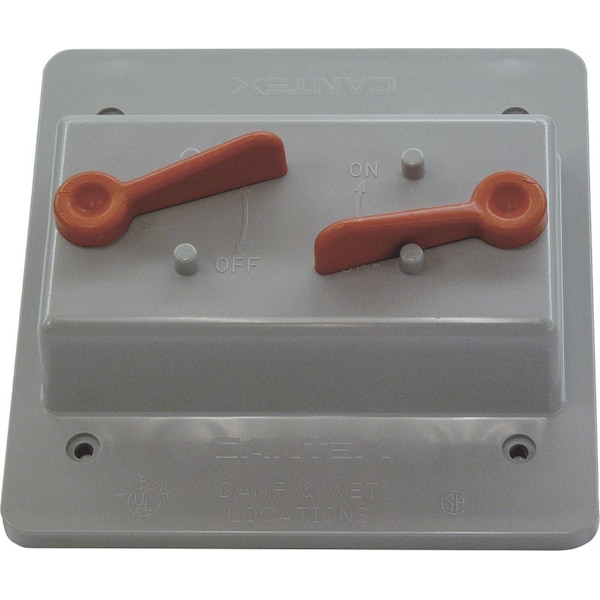Weatherproof Cover, Switch Box Type, 2 Gang, PVC